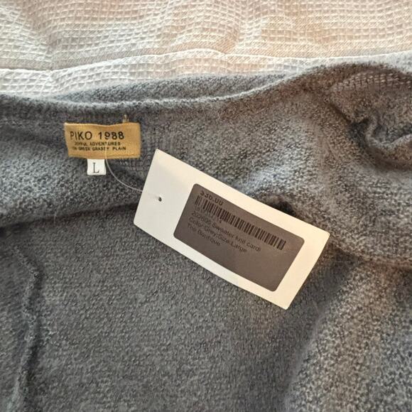 NWT Piko 1988 Grey Open Front Knit Cardigan Sweater - Picture 3 of 8